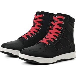 Men's Black and Red High-Top Sneakers